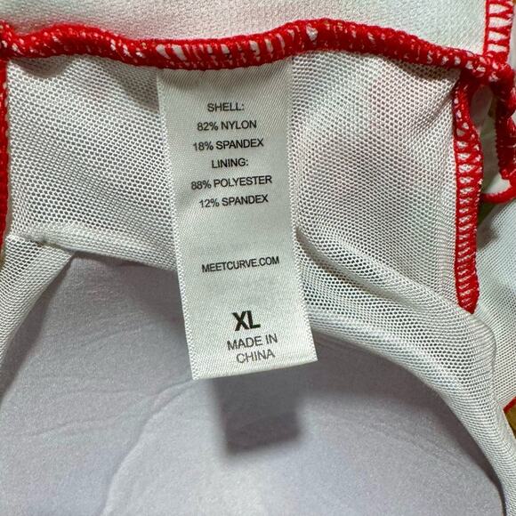 MeetCurve XL Floral Swim Tie Front Crop Top Lightly Padded Plus Size Beach Vacay - Picture 4 of 5